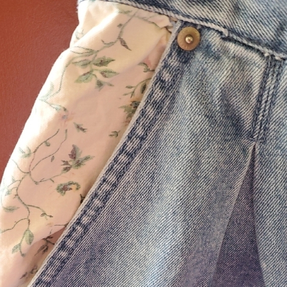 Stefano Vintage Straight Leg Jeans With Floral Patches Distressed Details Size 8 - Picture 6 of 12